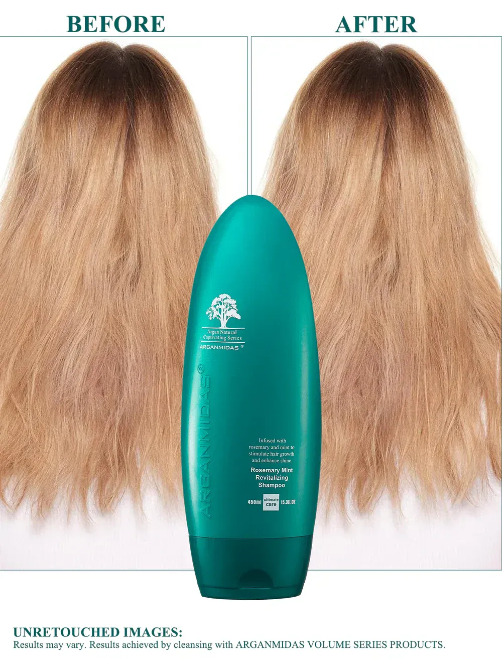 ⁦شامبو إكليل الجبل والنعناع المنشط من أرجان ميداس450 مل⁩ - الصورة ⁦3⁩